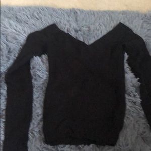 black ribbed sweater